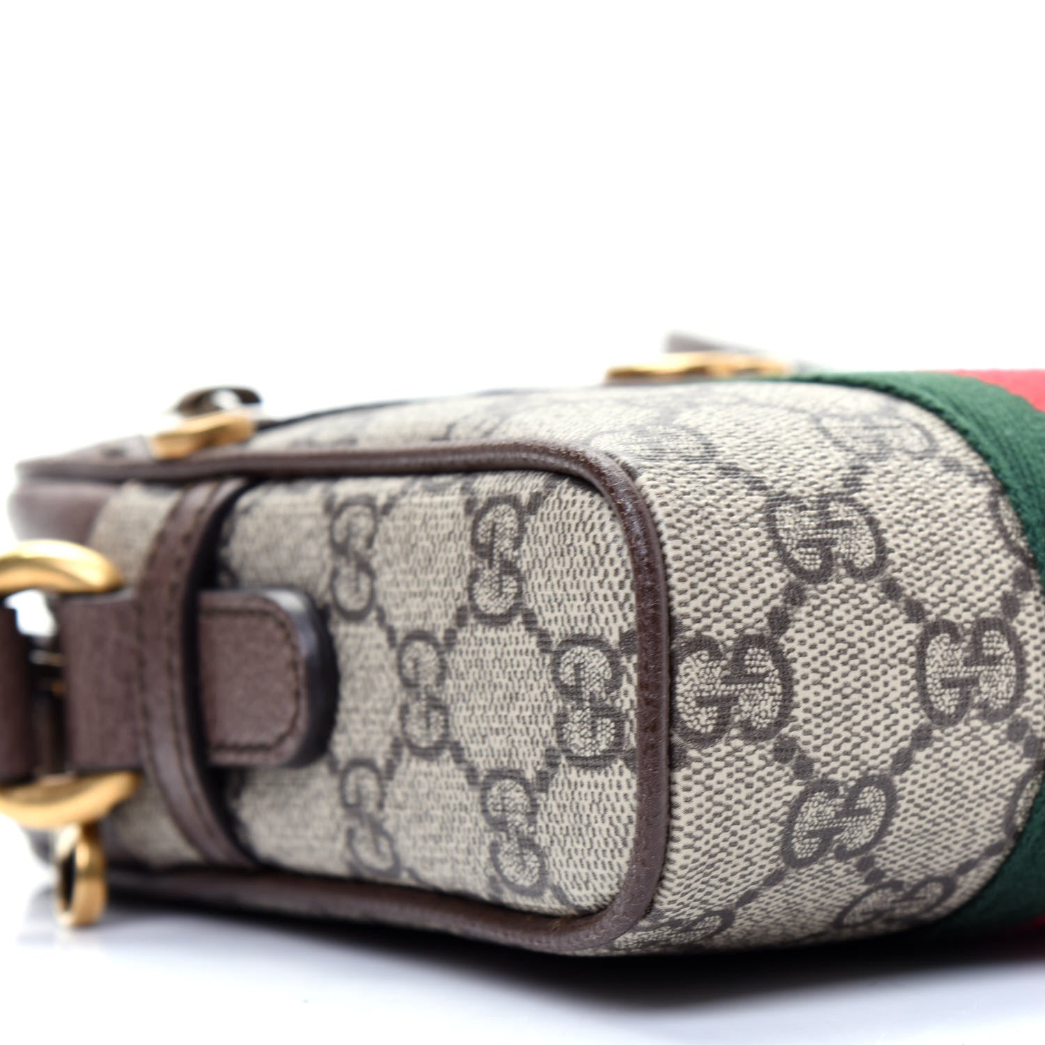 Gucci GG Supreme Monogram Web Mini Ophidia Messenger Brown 6 of 13