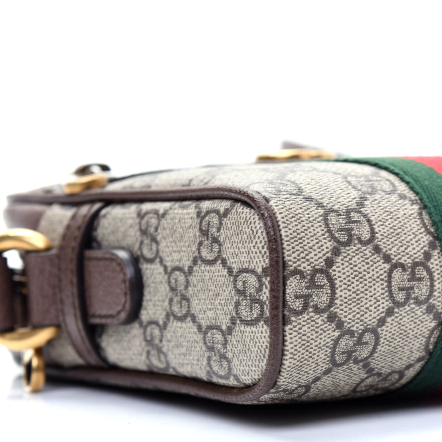 GG Supreme Monogram Web Mini Ophidia Messenger Brown