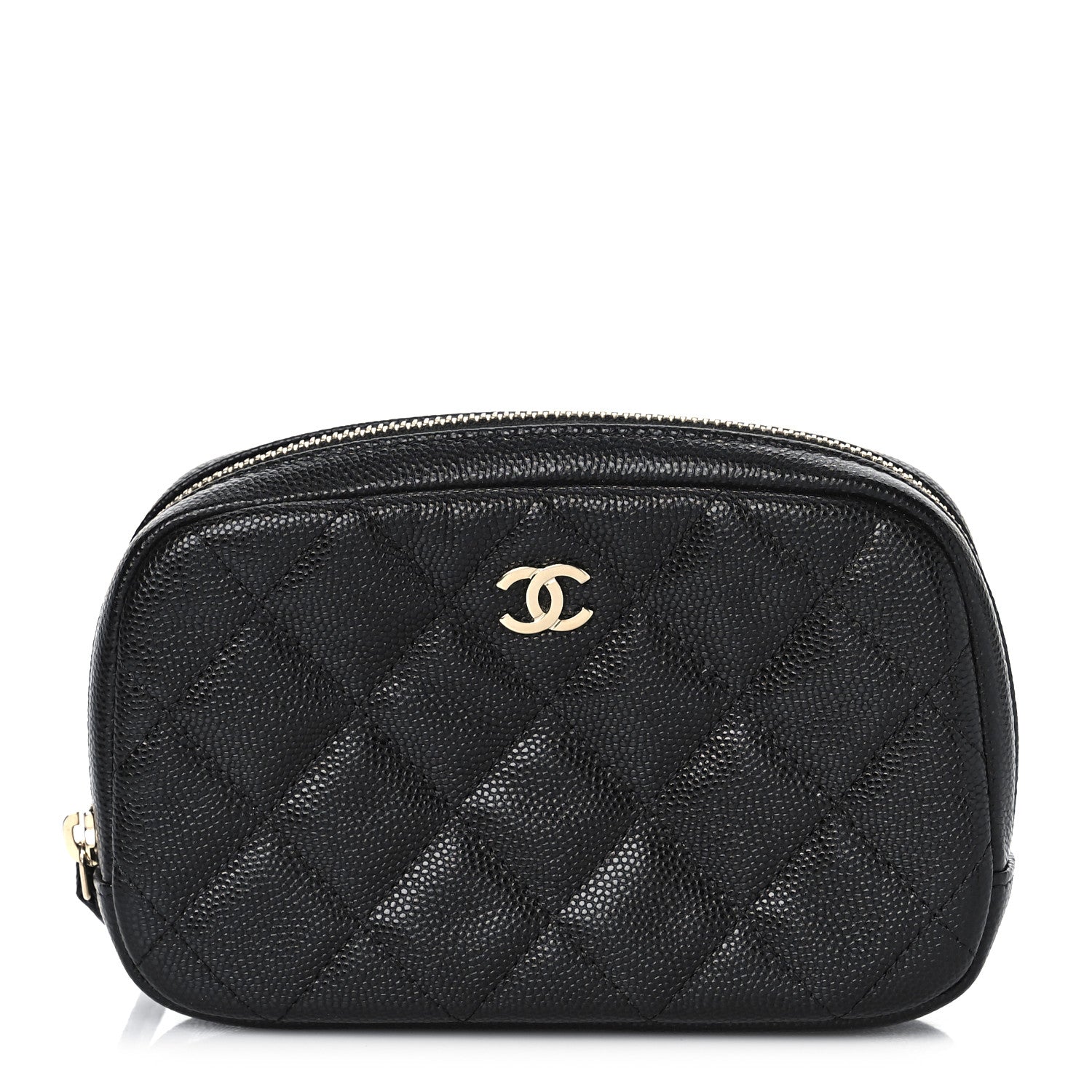 Chanel Caviar Quilted Small Curvy Pouch Cosmetic Case Black 1 of 10