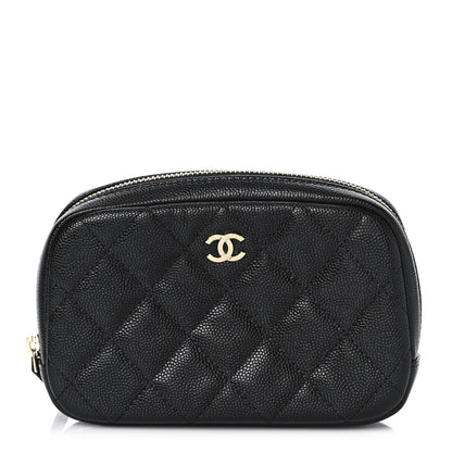 Chanel Caviar Quilted Small Curvy Pouch Cosmetic Case Black 1 of 10