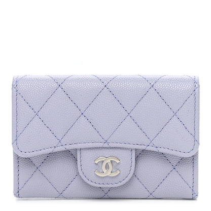 Chanel Caviar Quilted Flap Card Holder Wallet Light Purple 1 of 9
