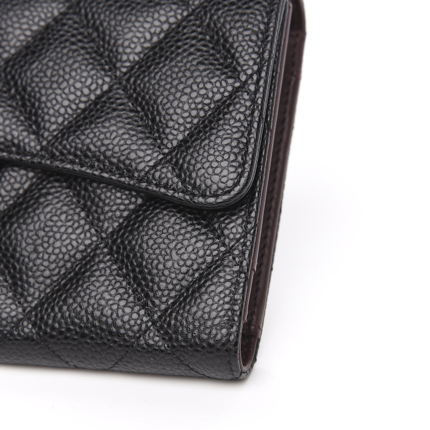 Caviar Quilted Large Flap Wallet Black