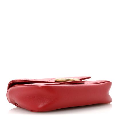 Gucci Calfskin Matelasse Super Mini GG Marmont Shoulder Bag Hibiscus Red 4 of 12
