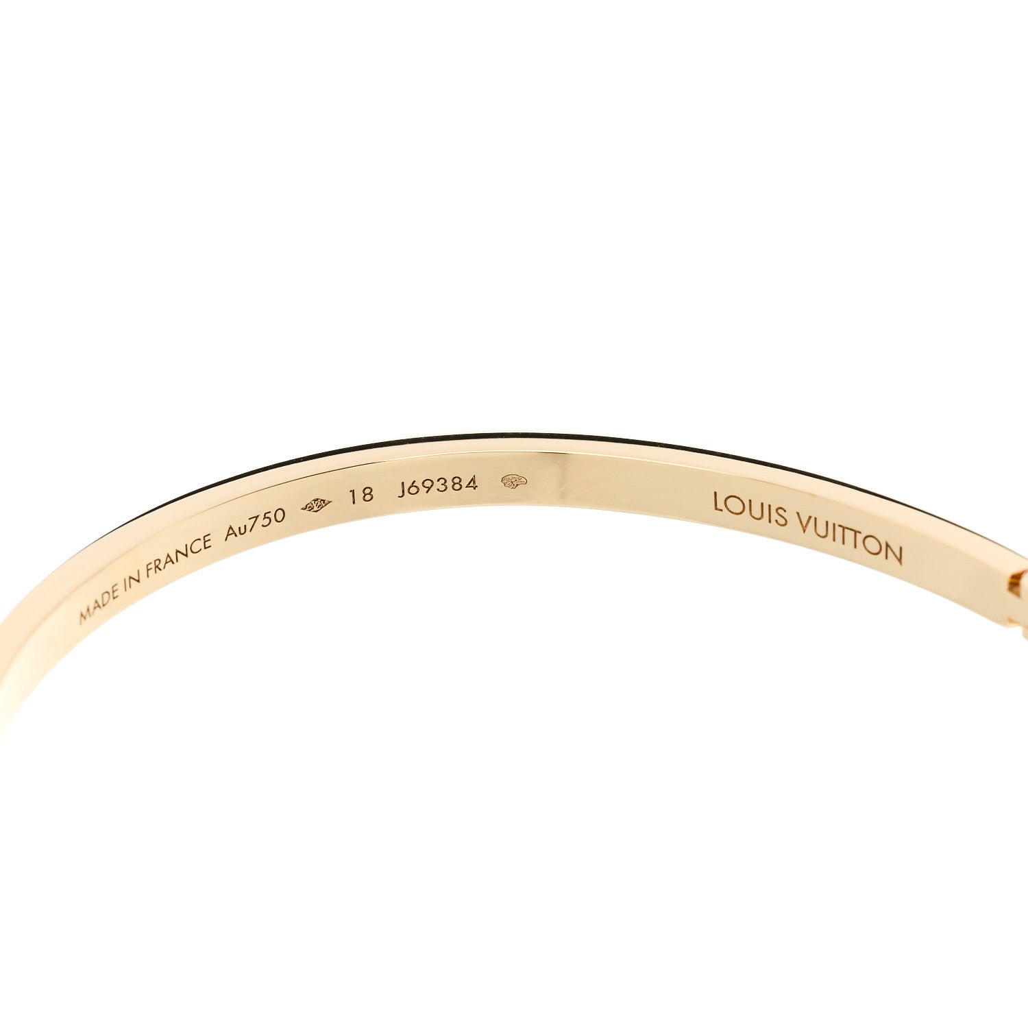Louis Vuitton 18K Yellow Gold Empreinte Small Bangle Bracelet 3 of 4