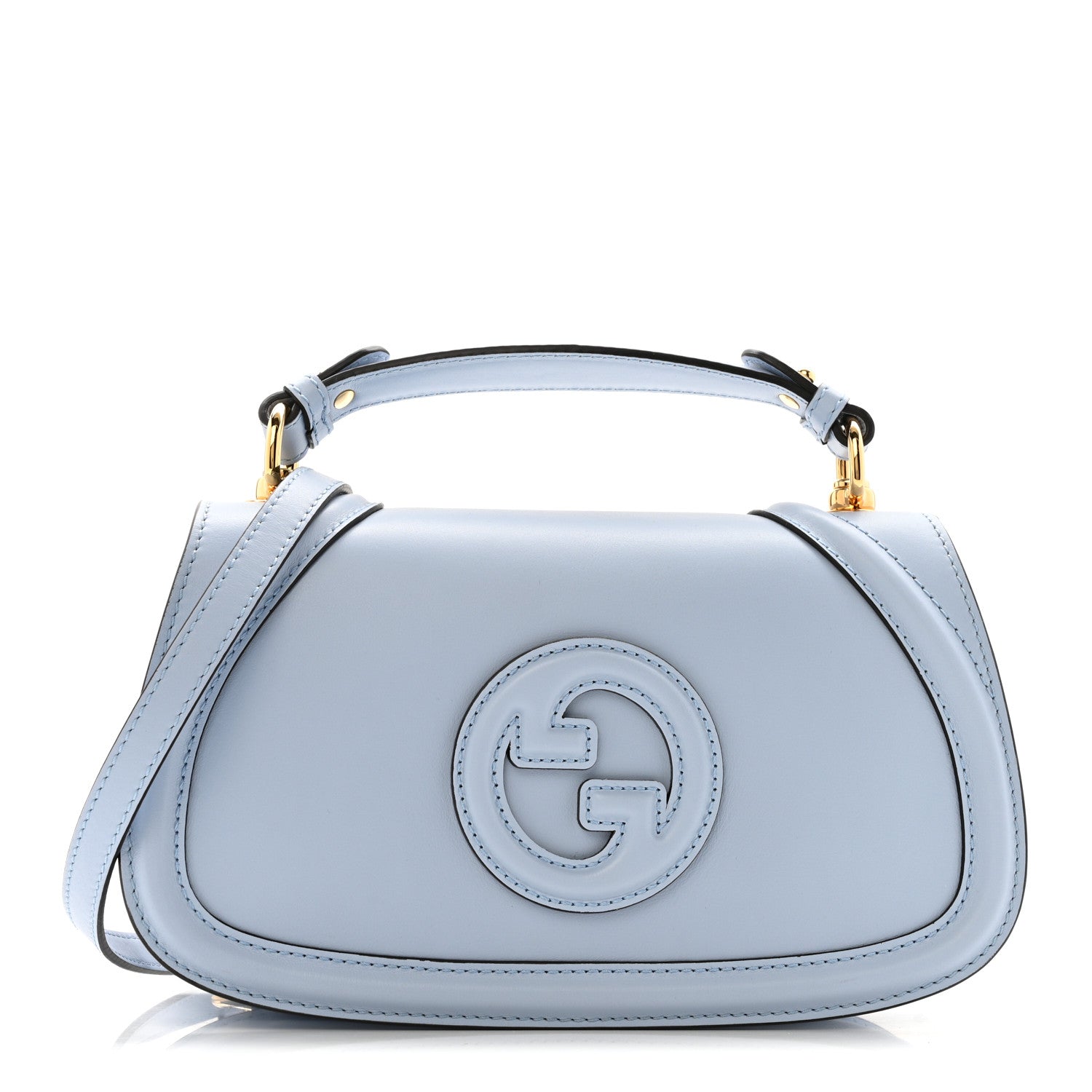 Gucci Roxy Calfskin Medium Blondie Top Handle Bag Cloudy Blue 1 of 12