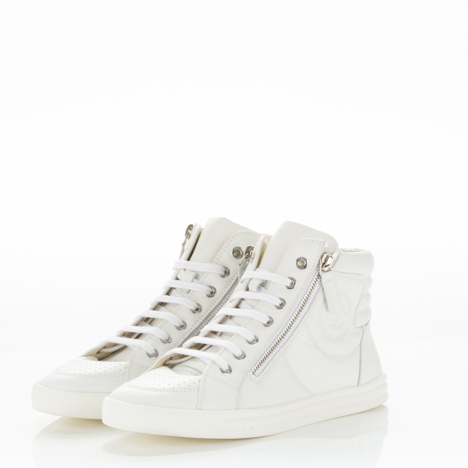 Chanel Calfskin High Top CC Sneakers 37 White 3 of 8