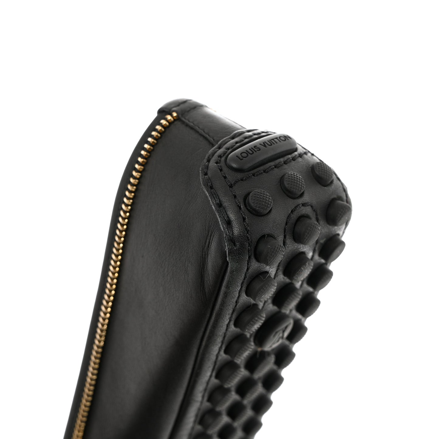 Calfskin Zip Oxford Ballerina Flats 40 Black