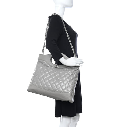 Chanel Lambskin Quilted Large 31 Shopping Bag Grey 2 of 10
