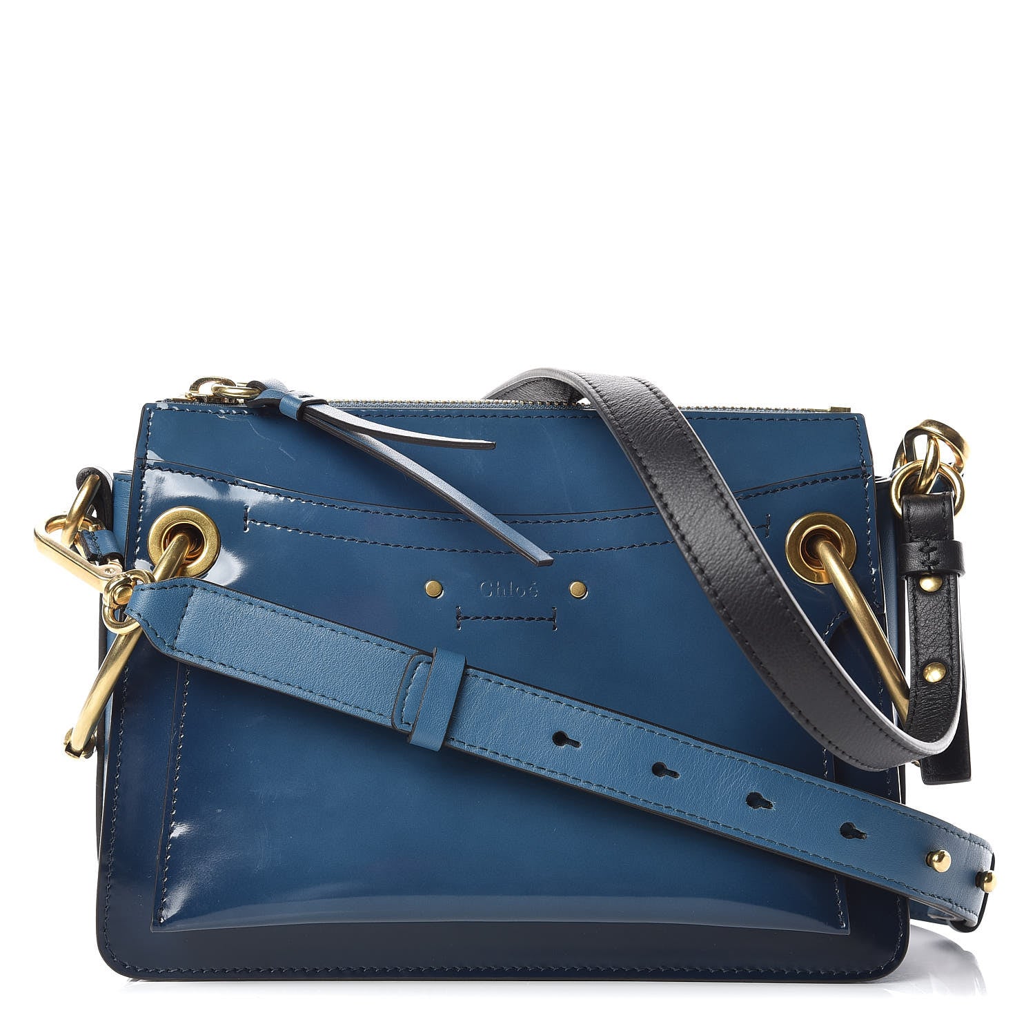 Chloe Glossy Lambskin Small Roy Bag Vinyl Blue 1 of 8
