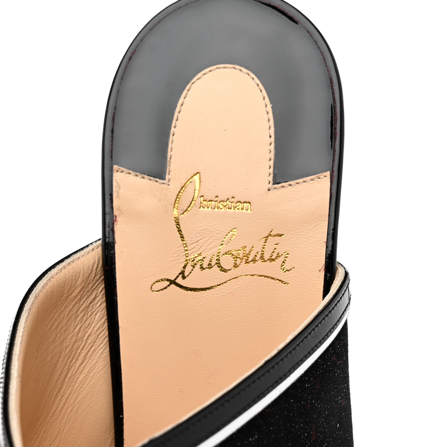 Christian Louboutin Specchio Patent Interior 85 Slide Sandals 40 Black 6 of 8