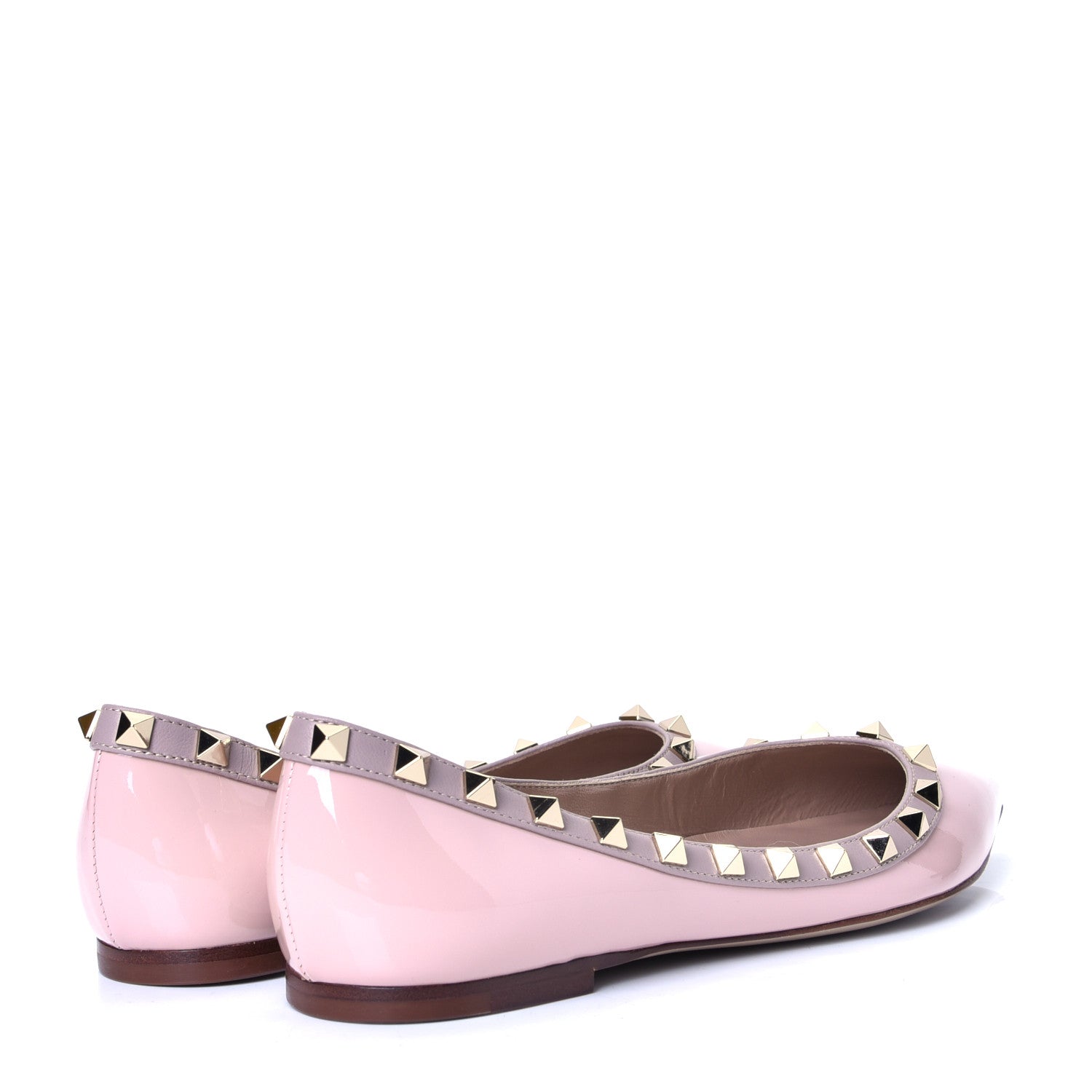Valentino Garavani Patent Rockstud Ballerina Flats 37 Water Rose Poudre 3 of 4