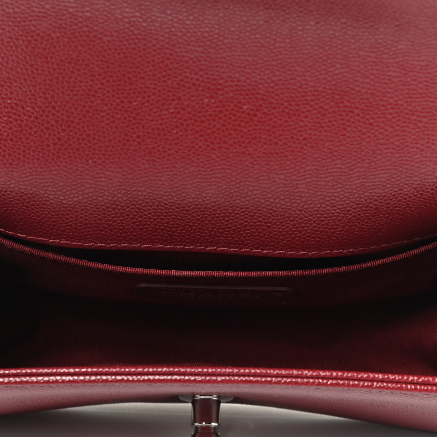 Caviar Chevron Quilted Small Boy Flap Burgundy