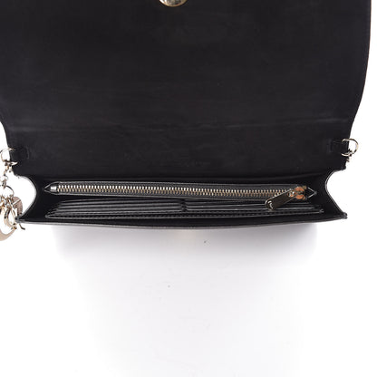 Christian Dior Metallic Calfskin Cannage Lady Dior Convertible Clutch Gunmetal 7 of 10