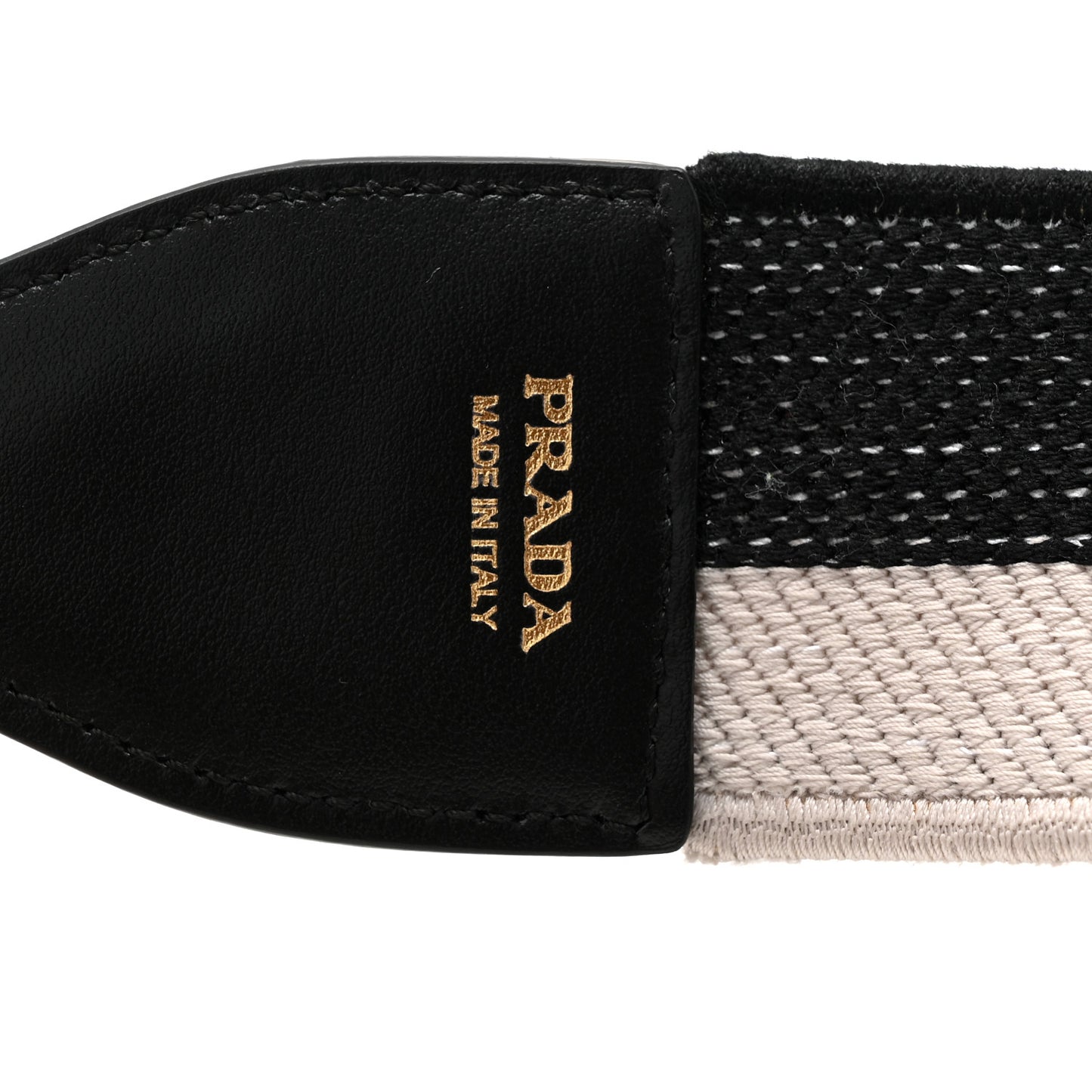 Canvas Calfskin Logo Shoulder Strap Black White