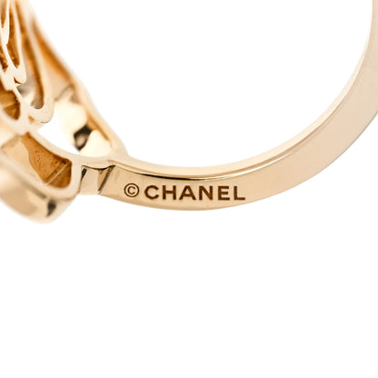 Chanel 18K Yellow Gold Diamond Petales de Camellia Ring 54 6.75 5 of 6