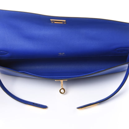 Hermes Swift Kelly Cut Clutch Pochette Bleu Electrique 5 of 11