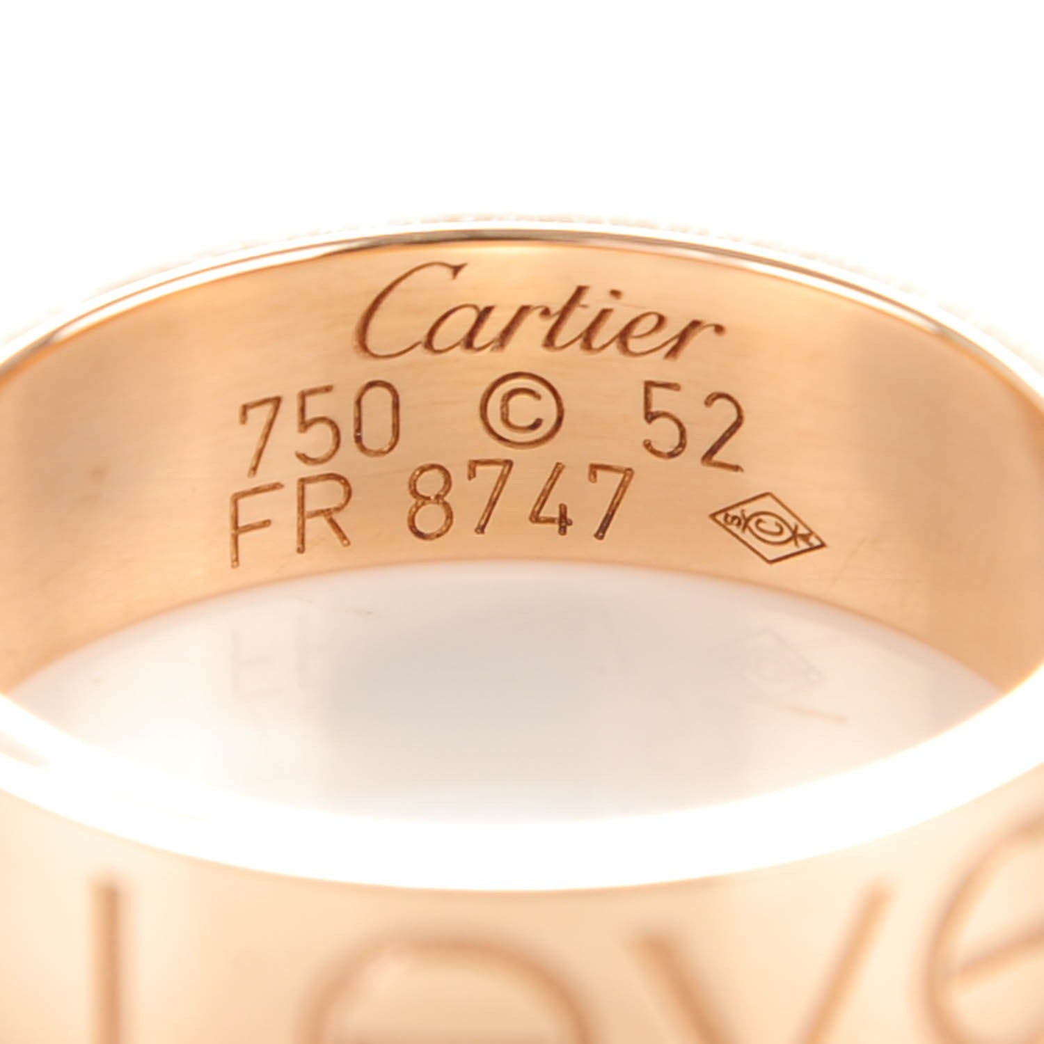 Cartier 18K Pink Gold 5.5mm Engraved LOVE Ring 52 6 3 of 3