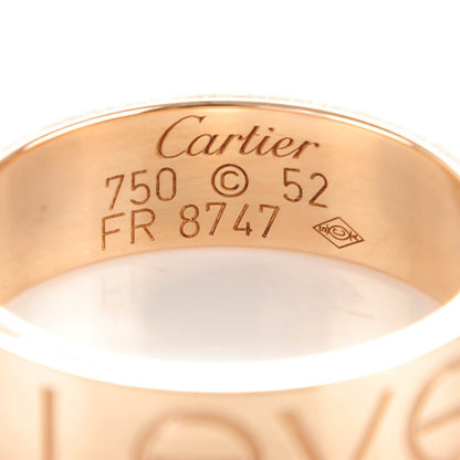 Cartier 18K Pink Gold 5.5mm Engraved LOVE Ring 52 6 3 of 3