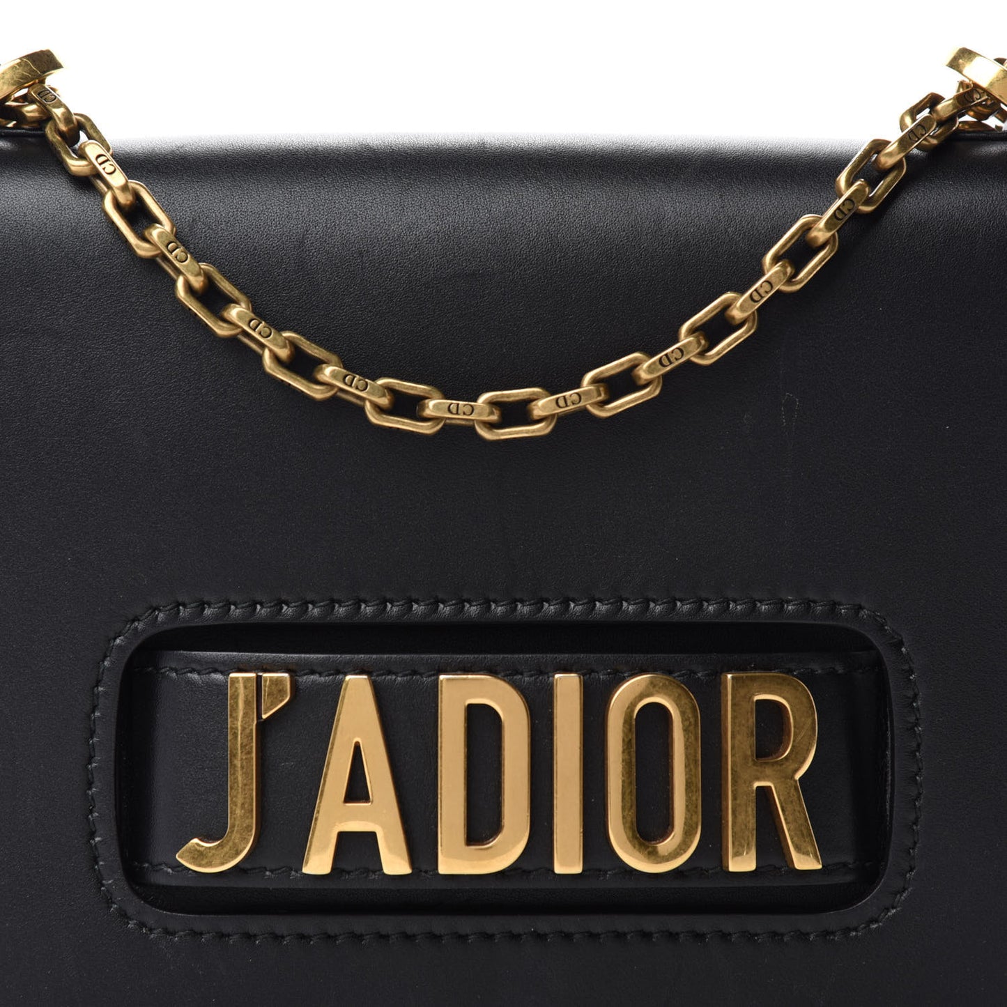 Calfskin J'Adior Chain Flap Bag Black