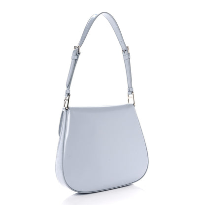 Prada Spazzolato Cleo Flap Adjustable Strap Shoulder Bag Fiordaliso 2 of 9