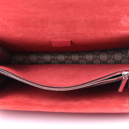 Gucci GG Supreme Monogram Suede Cudu Medium Dionysus Shoulder Bag Beige Ebony Vulcanic Red 5 of 14