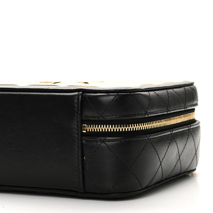Chanel Lambskin Metal Quilted Golden Plate Vanity Case Black Golden Plate Vanity Case Black Gold 10 of 10