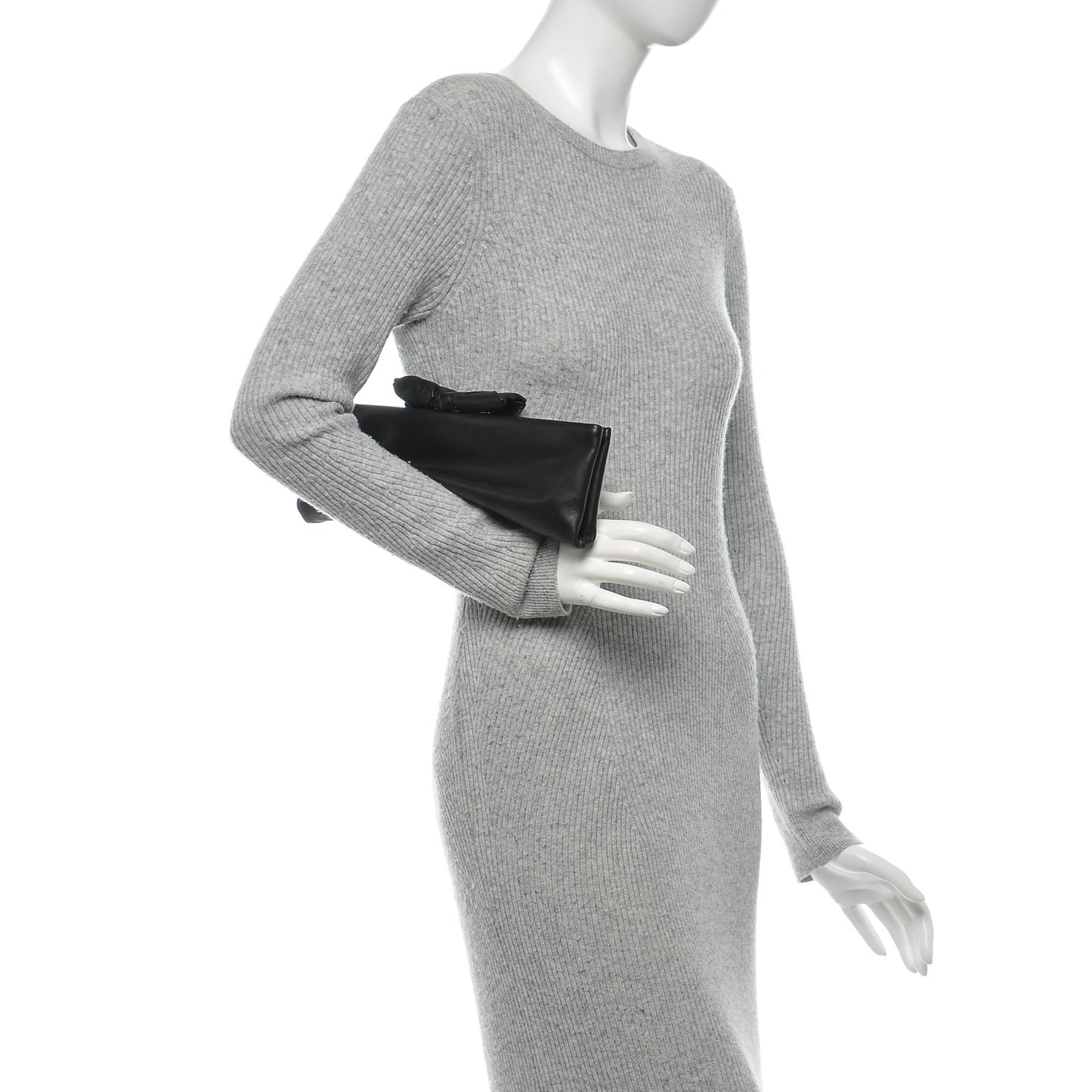 Lambskin Bow Clutch Black