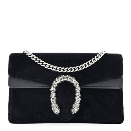 Gucci Suede Super Mini Dionysus Shoulder Bag Black 1 of 11