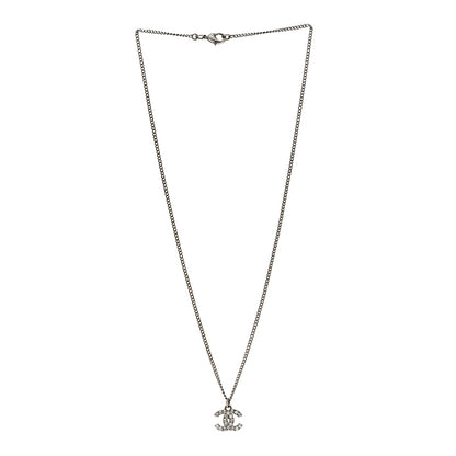 Chanel Crystal Timeless CC Necklace Silver 3 of 6