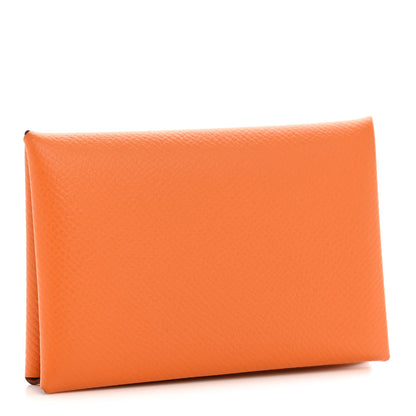 Hermes Epsom Calvi Card Case Abricot 3 of 8