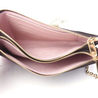 Louis Vuitton Monogram 2020 Christmas Animation Big Wheel Double Zip Pochette Rose Ballerine 5 of 11