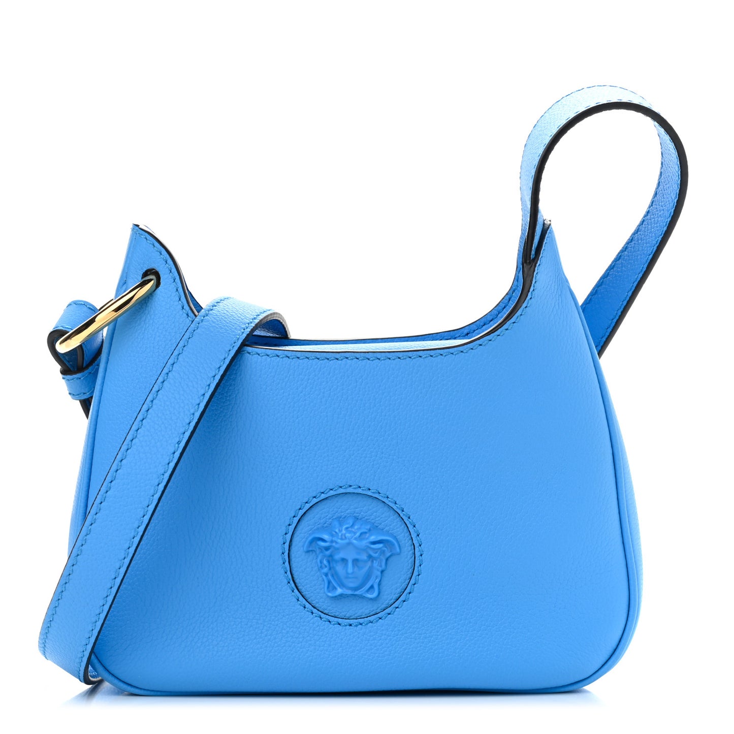 Calfskin La Medusa Small Hobo Crossbody Blue
