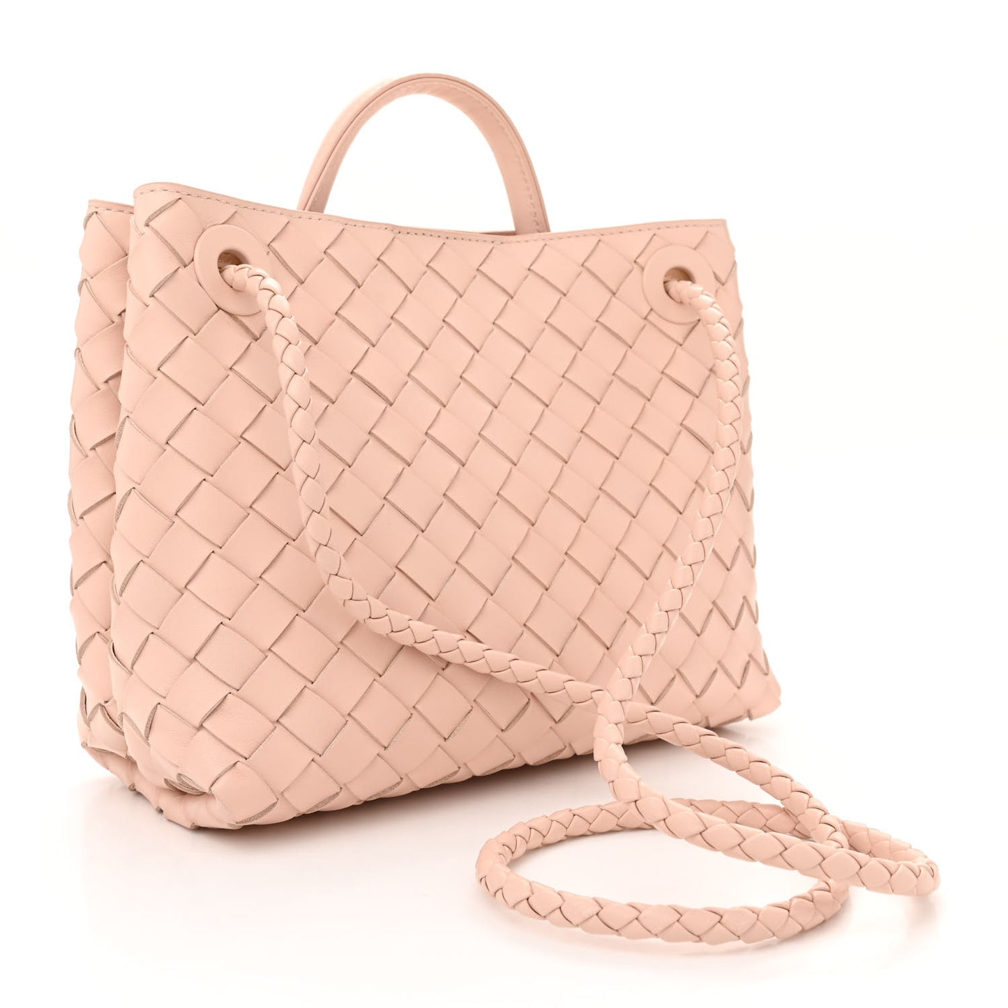 Nappa Intrecciato Small Andiamo Shoulder Bag Nude
