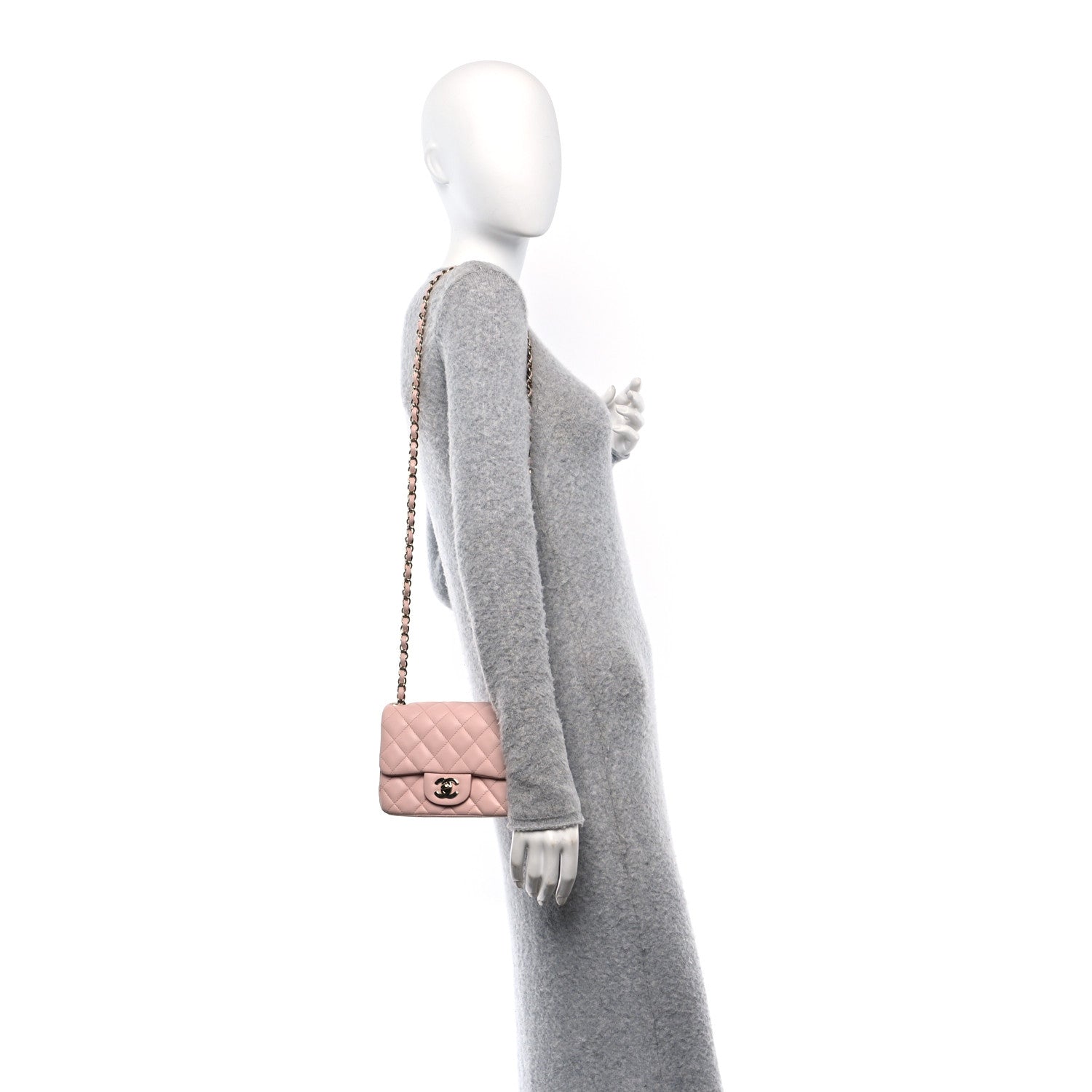 Chanel Lambskin Quilted Mini Square Flap Light Pink 2 of 13