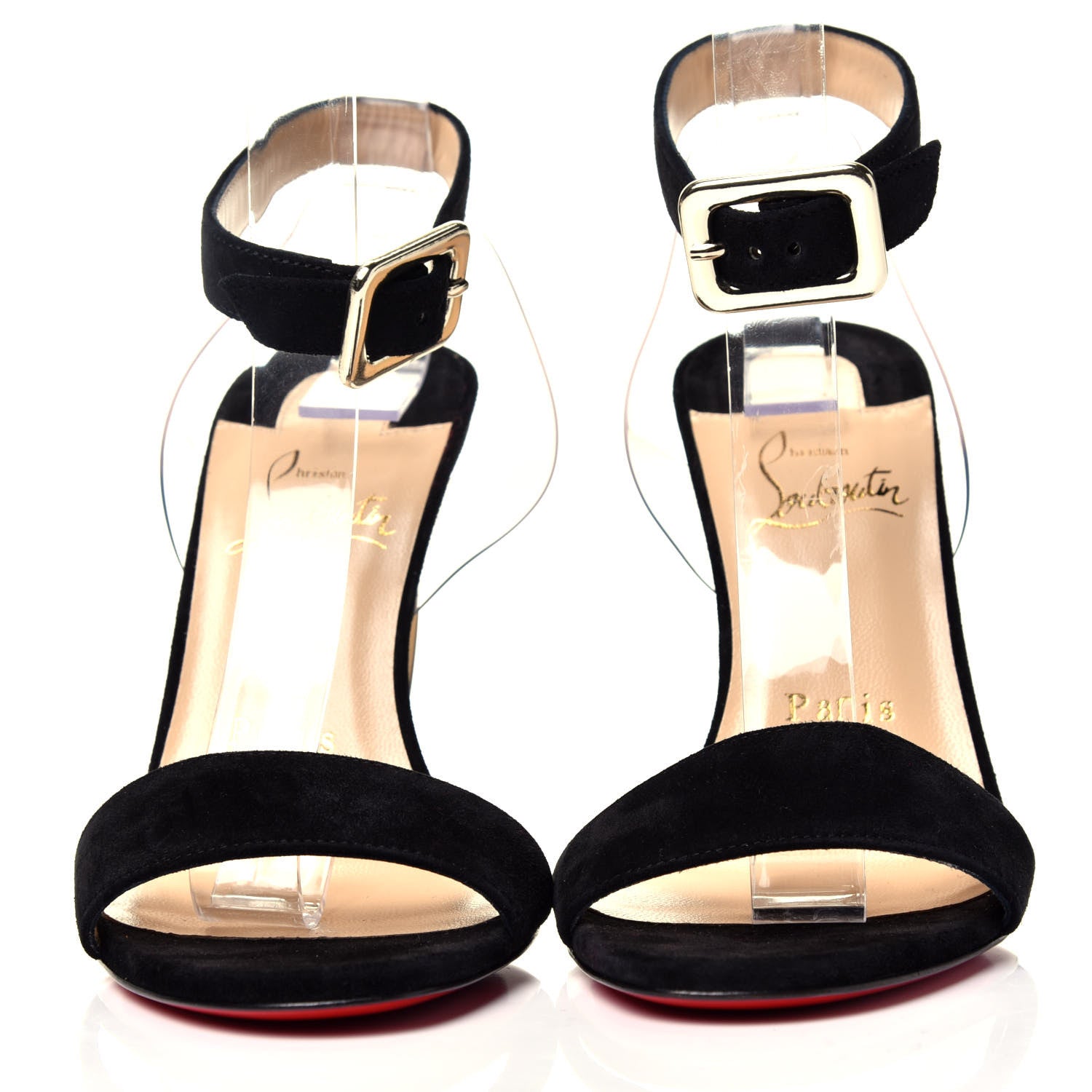 Christian Louboutin Veau Velours PVC Levitallo 100 Sandals 36 Black 2 of 8