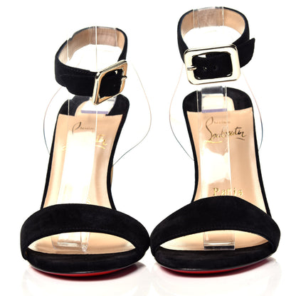 Christian Louboutin Veau Velours PVC Levitallo 100 Sandals 36 Black 2 of 8