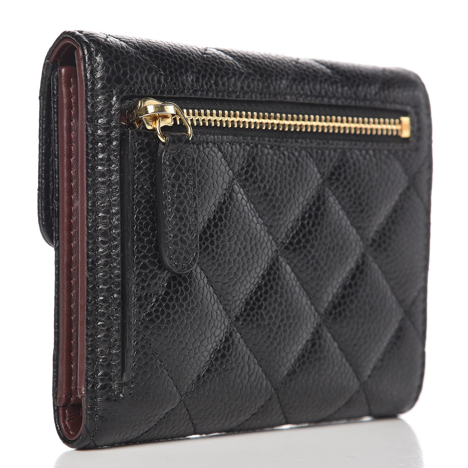 Chanel Caviar Quilted Compact Flap Wallet Black 3 of 8