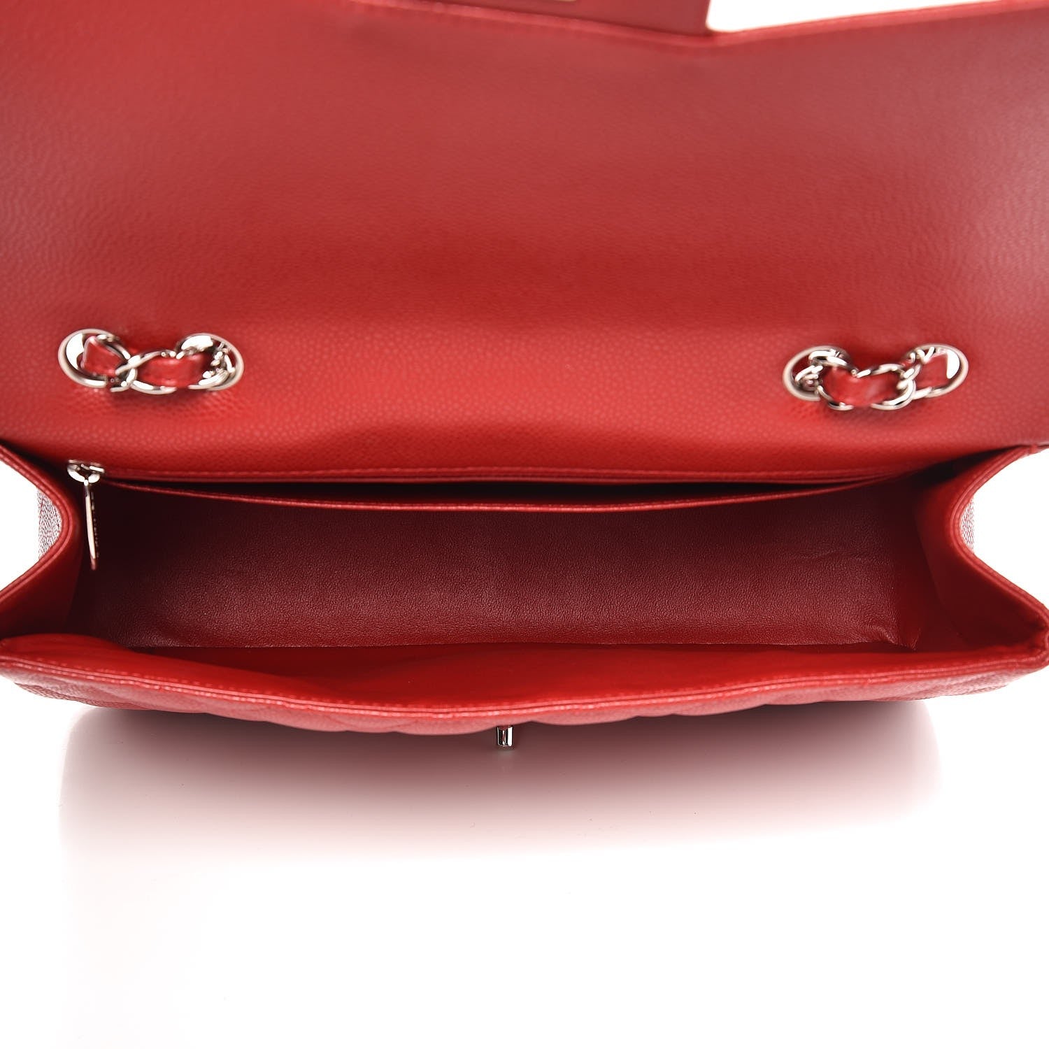 Chanel Caviar Quilted Jumbo Single Flap Red 5 of 8