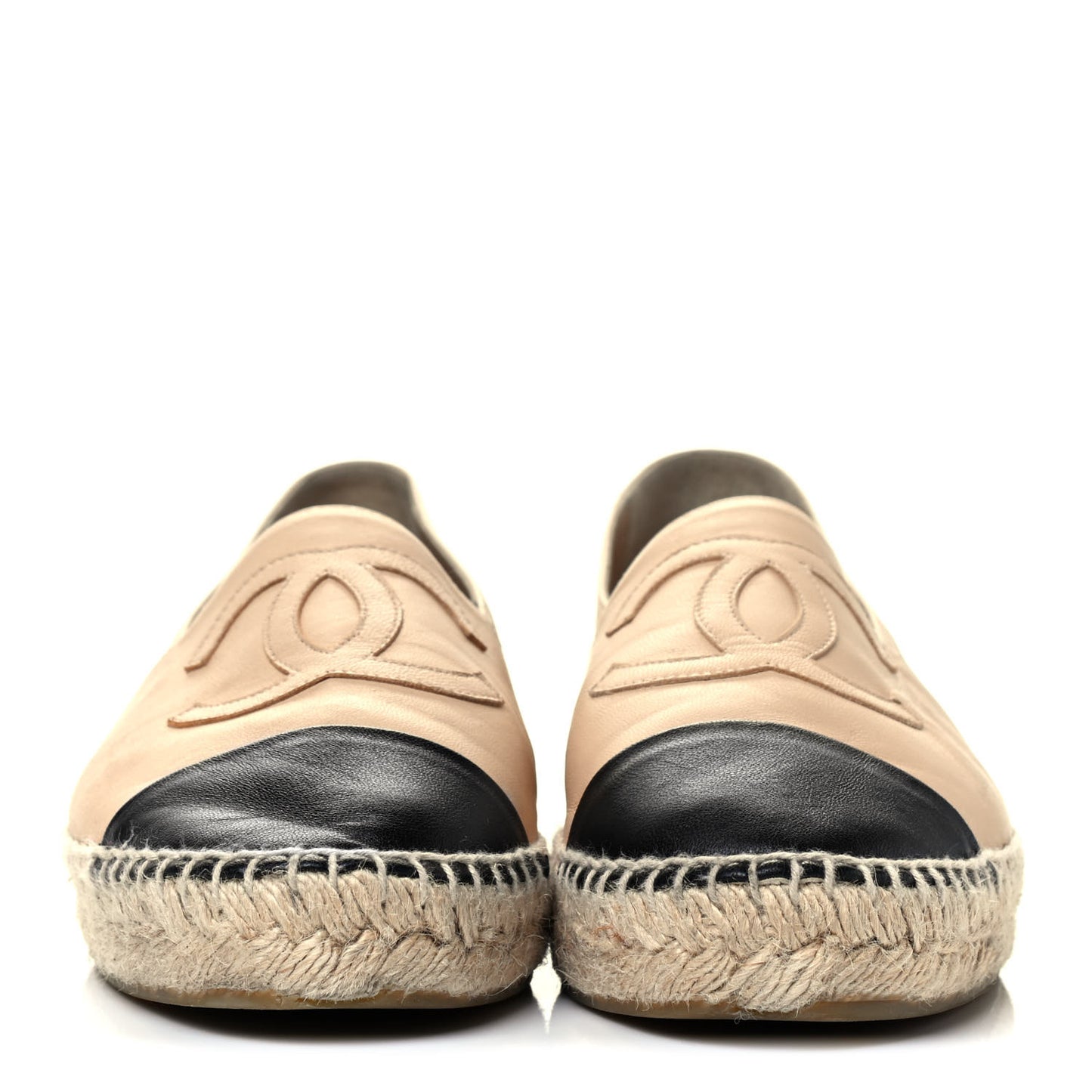 Lambskin CC Espadrilles 39 Beige Black