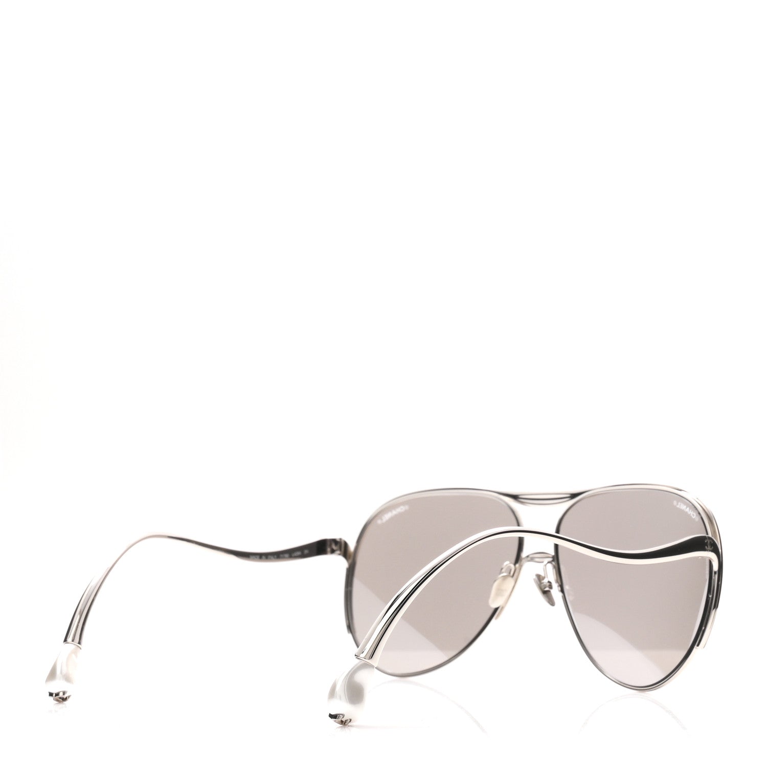 Chanel Mirrored Pilot Sunglasses 71790 Silver 4 of 8