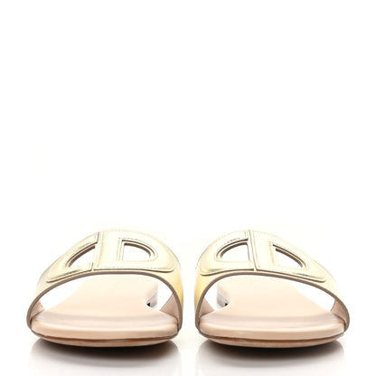 Christian Dior Metallic Calfskin D-Club Mule Sandal 41.5 Light Gold 2 of 8