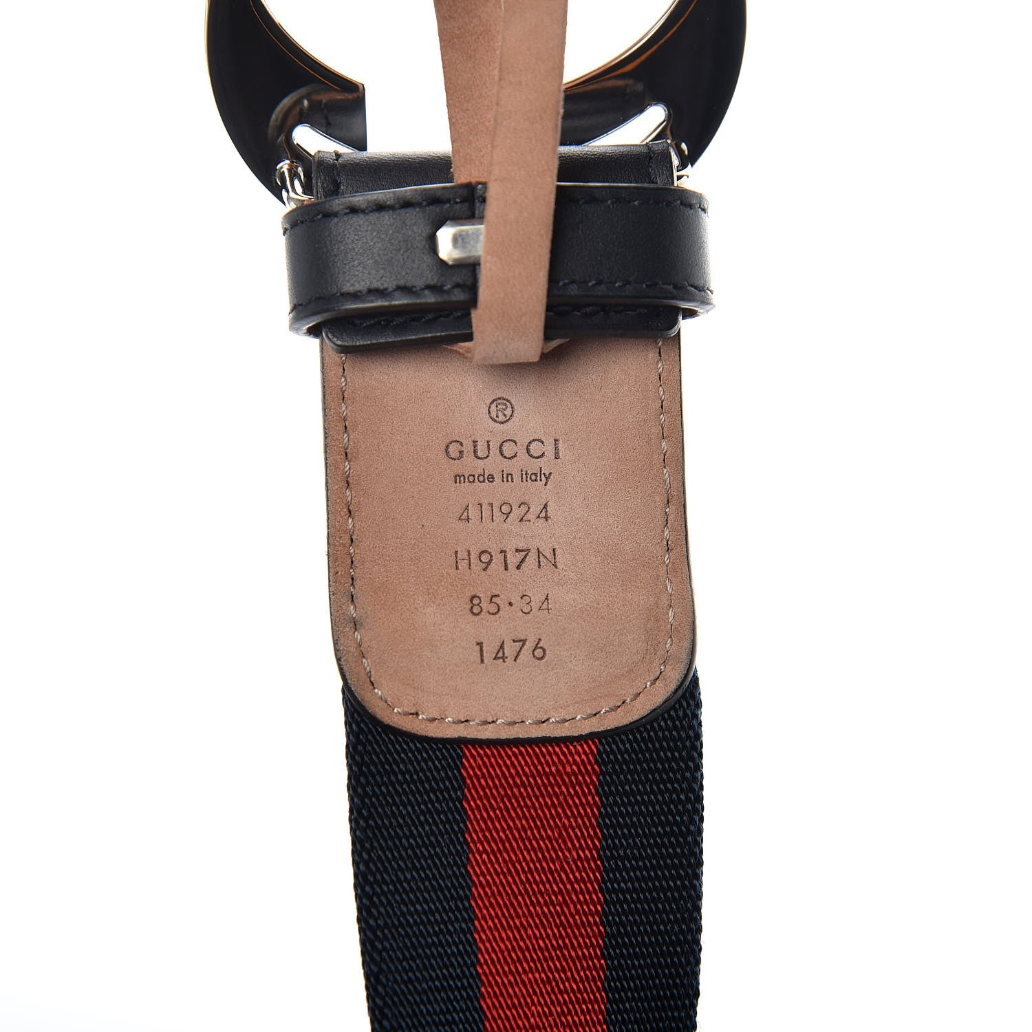 Gucci Canvas Web Interlocking G Belt 85 34 Navy 4 of 6