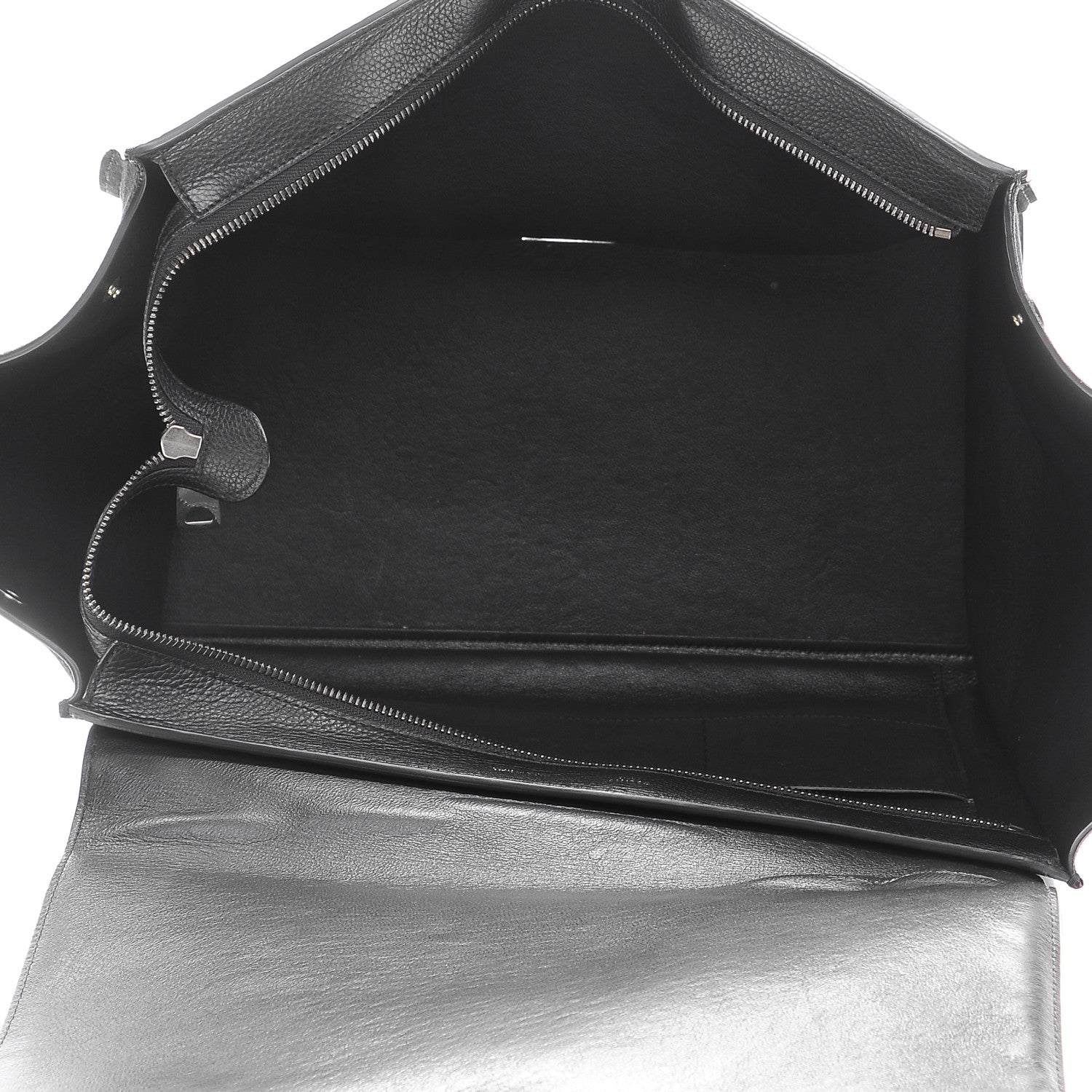 Celine Drummed Calfskin Suede Large Trapeze Black 5 of 8