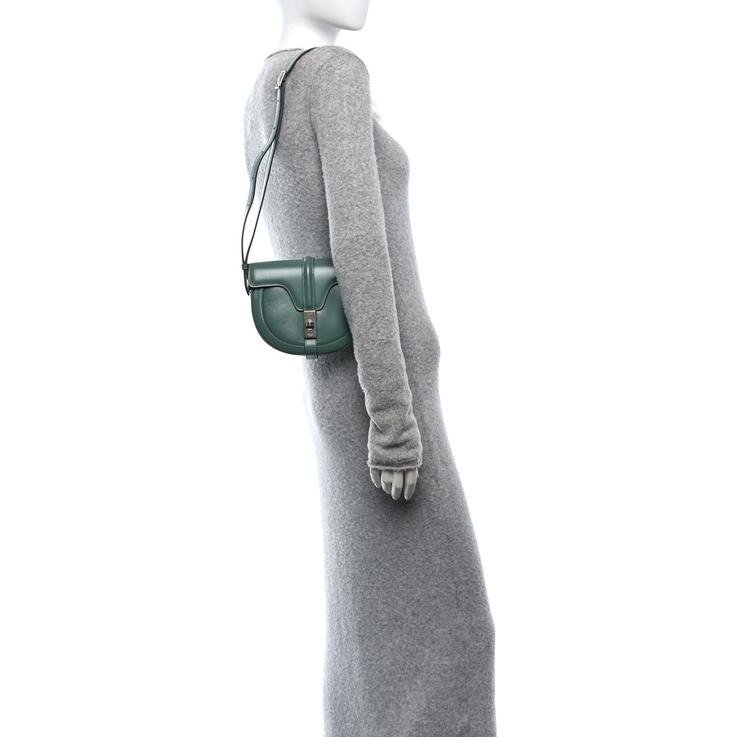 Satinated Calfskin Besace Small 16 Celadon