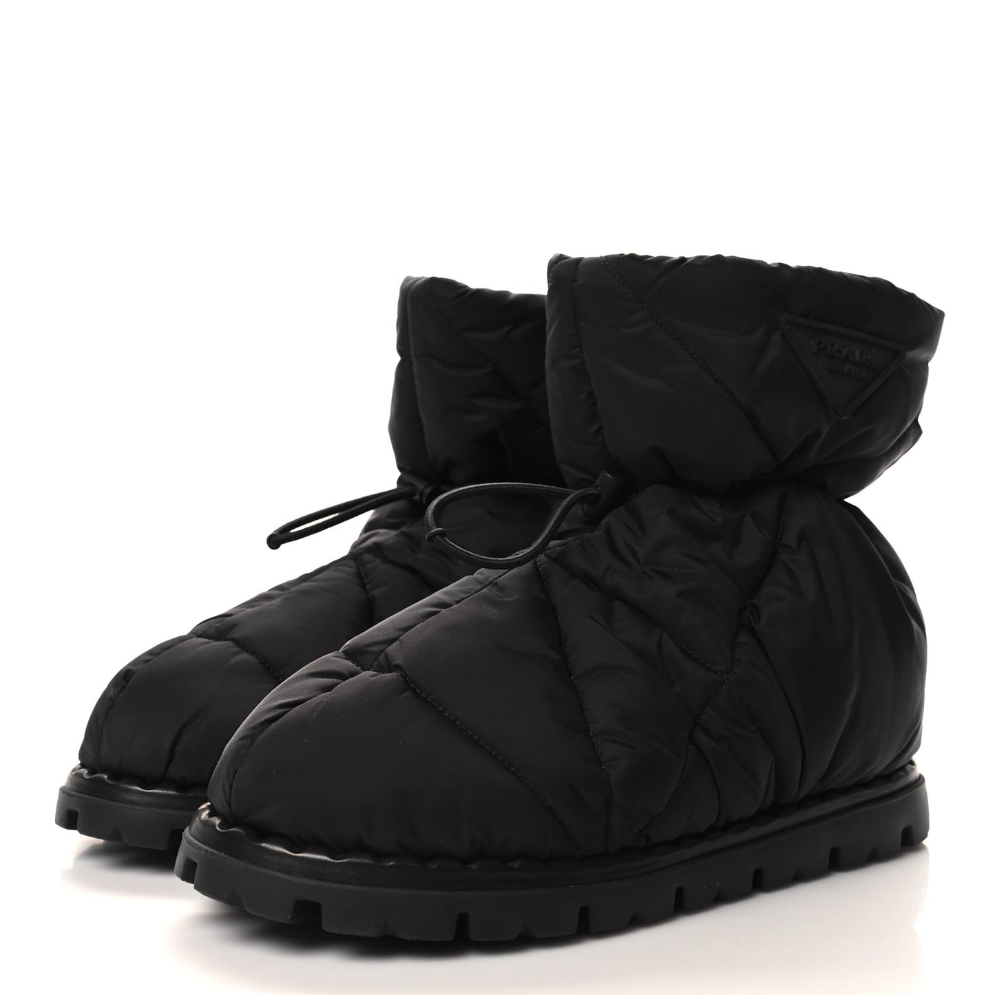 Re-Nylon Piuma Triangle Logo Padded Drawcord 20mm Snow Boots 39.5 Black