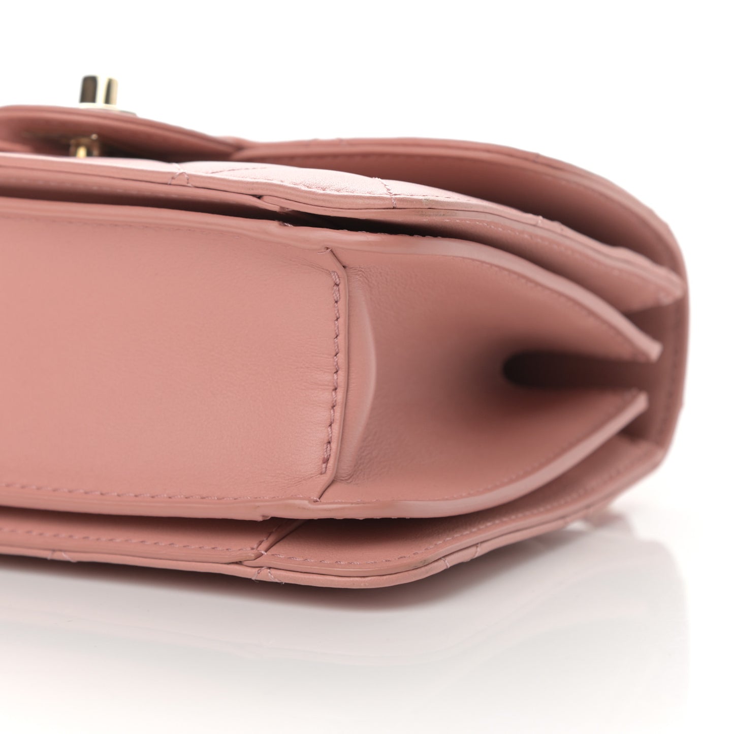 Calfskin Quilted Small Top Handle Flap Pink