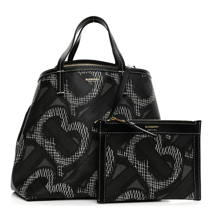Burberry E Canvas Calfskin Summer Tote Graphite 1 of 13