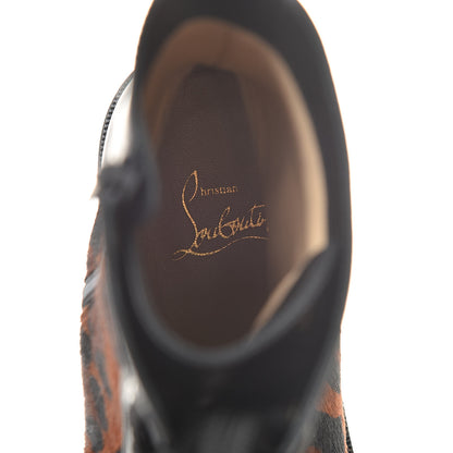 Christian Louboutin Calfskin Pony Fox Spikes TS Croc Flat Boots 38 Black Roux 7 of 8