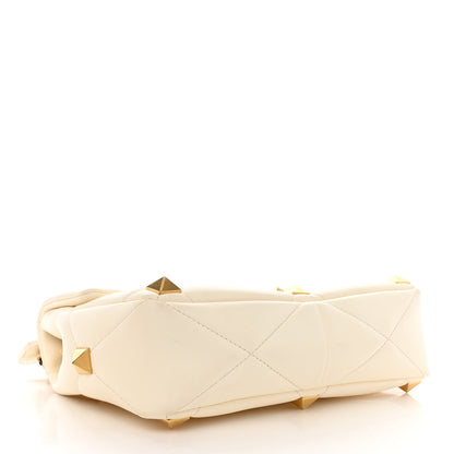 Valentino Garavani Nappa Large Roman Stud Shoulder Bag Ivory 4 of 11