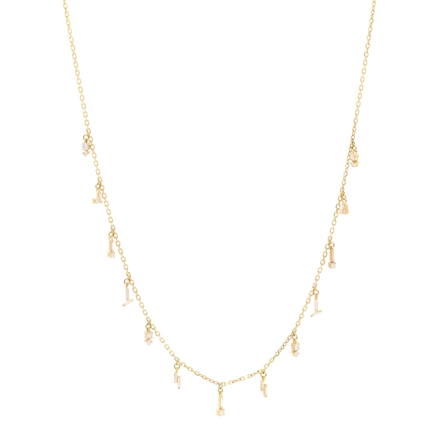 Suzanne Kalan 18K Yellow Gold Diamond Classic Drop Necklace 1 of 4